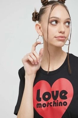 Zdjęcie produktu Love Moschino t-shirt bawełniany kolor czarny