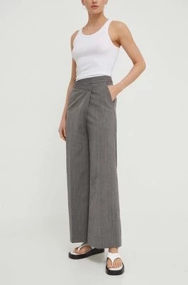 Zdjęcie produktu Lovechild spodnie damskie kolor szary szerokie high waist 5184192