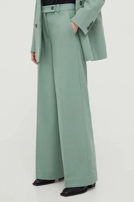 Zdjęcie produktu Lovechild spodnie damskie kolor zielony proste high waist