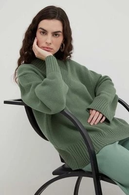 Zdjęcie produktu Lovechild sweter wełniany damski kolor zielony