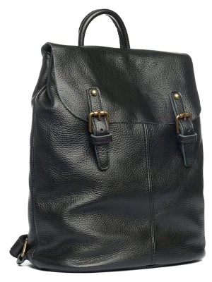 Zdjęcie produktu Lucca Baldi Skórzany plecak "Montichiari" w kolorze czarnym - 31 x 37 x 15 cm rozmiar: onesize