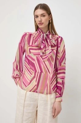 Zdjęcie produktu Luisa Spagnoli bluzka jedwabna kolor fioletowy wzorzysta