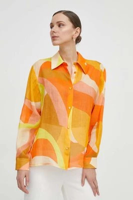 Zdjęcie produktu Luisa Spagnoli koszula damska kolor pomarańczowy regular z kołnierzykiem klasycznym