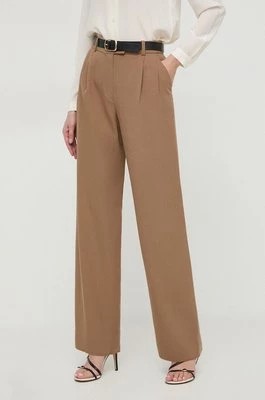 Zdjęcie produktu Luisa Spagnoli spodnie damskie kolor brązowy proste high waist