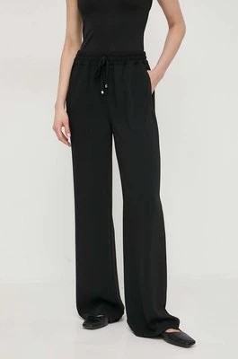 Zdjęcie produktu Luisa Spagnoli spodnie damskie kolor czarny szerokie high waist