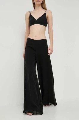 Zdjęcie produktu Luisa Spagnoli spodnie jedwabne kolor czarny szerokie high waist