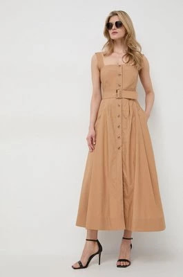 Zdjęcie produktu Luisa Spagnoli sukienka bawełniana kolor brązowy maxi rozkloszowana