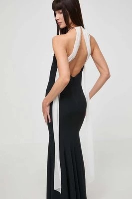 Zdjęcie produktu Luisa Spagnoli sukienka z domieszką jedwabiu PENDENTE kolor czarny maxi rozkloszowana 540714
