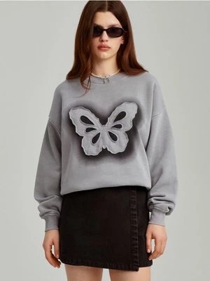 Zdjęcie produktu Luźna bluza z motywem motyla szara House