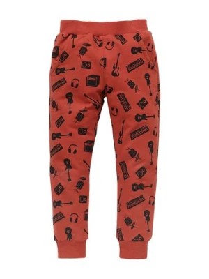 Zdjęcie produktu Luźne spodnie niemowlęce z bawełny Let's rock czerwone Pinokio