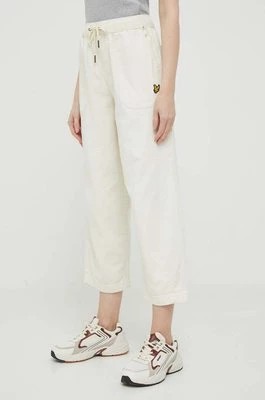 Zdjęcie produktu Lyle & Scott spodnie damskie kolor beżowy proste high waist
