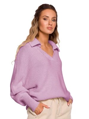 Zdjęcie produktu made of emotion Sweter w kolorze jasnofioletowym rozmiar: S/M