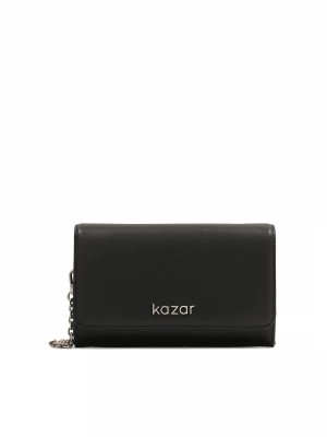 Zdjęcie produktu Mała czarna torebka na srebrnym łańcuszku z licowej skóry Kazar