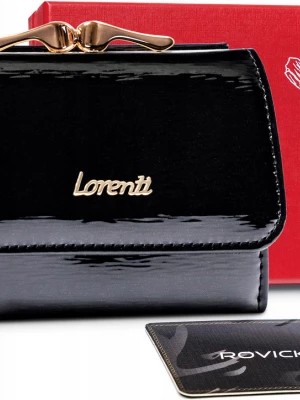 Zdjęcie produktu Malutki portfel skórzany z klapką i portmonetką na bigiel, RFID — Lorenti Merg