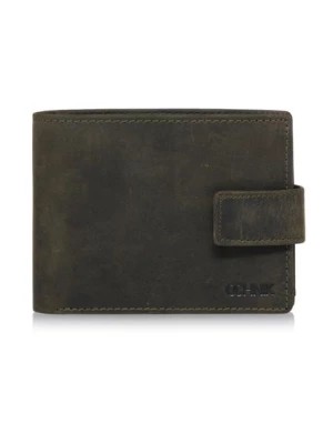Zdjęcie produktu Mały khaki skórzany portfel męski OCHNIK