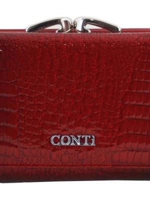 Zdjęcie produktu Mały portfel damski lakierowany - CROCO - Czerwony Merg
