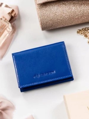 Zdjęcie produktu Mały, poziomy portfel damski na zatrzask — Peterson niebieski