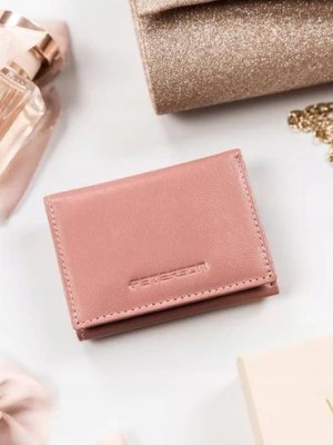 Zdjęcie produktu Mały, poziomy portfel damski na zatrzask — Peterson różowy