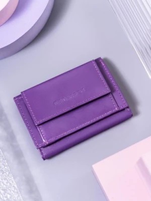 Zdjęcie produktu Mały, skórzany portfel damski z systemem RFID Protect Peterson- jasnofioletowy
