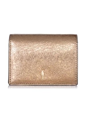 Zdjęcie produktu Mały złoty skórzany portfel damski OCHNIK