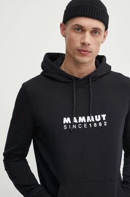 Zdjęcie produktu Mammut bluza dresowa kolor czarny z kapturem z nadrukiem