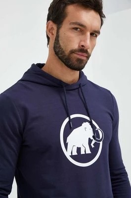 Zdjęcie produktu Mammut bluza dresowa ML Hoody Classic kolor granatowy z kapturem z nadrukiem