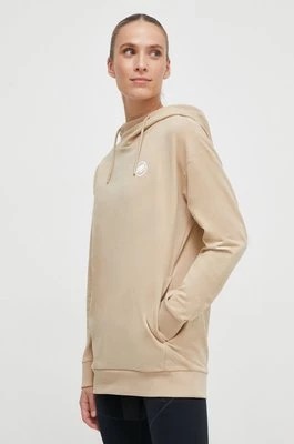 Zdjęcie produktu Mammut bluza dresowa ML Hoody Original kolor beżowy z kapturem z nadrukiem