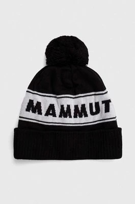 Zdjęcie produktu Mammut czapka Peaks kolor czarny z cienkiej dzianiny wełniana