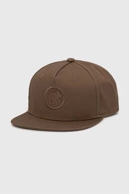 Zdjęcie produktu Mammut czapka z daszkiem bawełniana kolor brązowy z aplikacją
