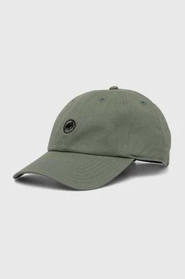Zdjęcie produktu Mammut czapka z daszkiem kolor zielony gładka