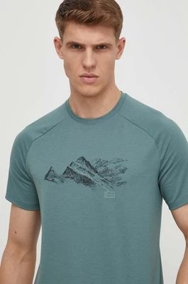 Zdjęcie produktu Mammut t-shirt sportowy Mountain kolor zielony z nadrukiem