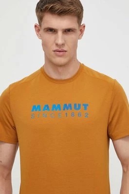 Zdjęcie produktu Mammut t-shirt sportowy Trovat Logo kolor beżowy z nadrukiem