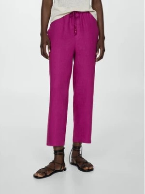 Zdjęcie produktu Mango Spodnie materiałowe Linen 67075724 Różowy Regular Fit