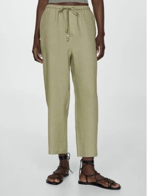 Zdjęcie produktu Mango Spodnie materiałowe Linen 67075724 Zielony Regular Fit
