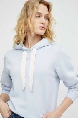 Zdjęcie produktu Marc O'Polo bluza bawełniana damska kolor niebieski z kapturem gładka