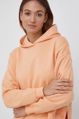 Zdjęcie produktu Marc O'Polo Bluza bawełniana damska kolor pomarańczowy z kapturem gładka