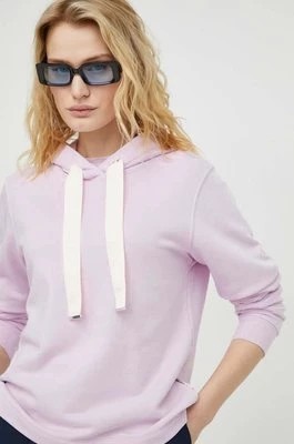 Zdjęcie produktu Marc O'Polo bluza bawełniana damska kolor różowy z kapturem gładka