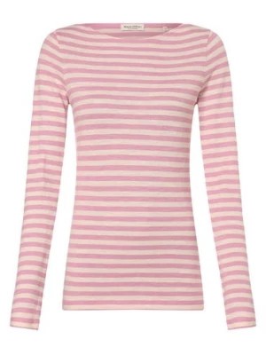 Zdjęcie produktu Marc O'Polo Damska koszulka z długim rękawem Kobiety Bawełna beżowy|różowy w paski,