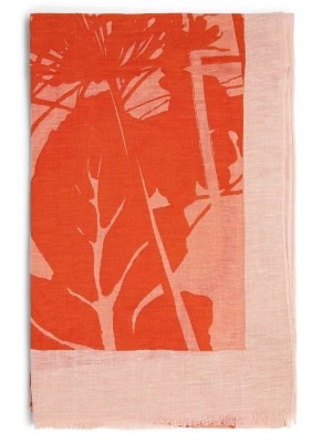 Zdjęcie produktu Marc O'Polo Damski szalik z zawartością lnu Kobiety Bawełna beżowy|pomarańczowy wzorzysty,