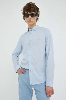 Zdjęcie produktu Marc O'Polo koszula bawełniana męska kolor niebieski regular z kołnierzykiem button-down