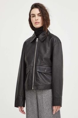 Zdjęcie produktu Marc O'Polo kurtka skórzana damska kolor czarny przejściowa