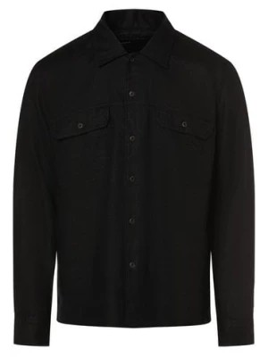 Zdjęcie produktu Marc O'Polo Męska koszula lniana Mężczyźni Regular Fit len czarny jednolity,