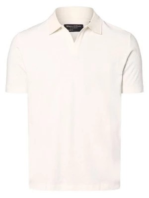 Zdjęcie produktu Marc O'Polo Męska koszulka polo z zawartością lnu Mężczyźni Bawełna biały jednolity,