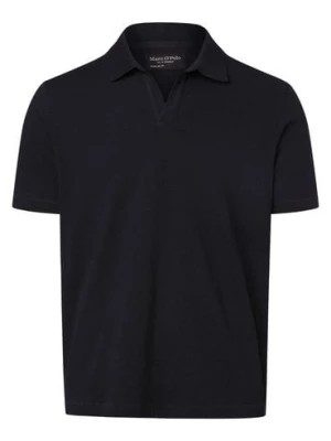 Zdjęcie produktu Marc O'Polo Męska koszulka polo z zawartością lnu Mężczyźni Bawełna niebieski jednolity,