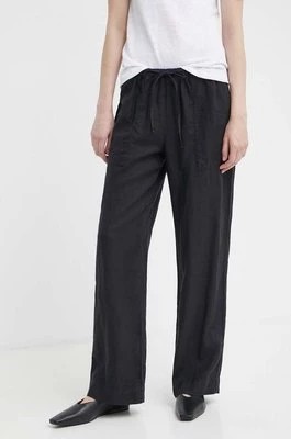 Zdjęcie produktu Marc O'Polo spodnie lniane kolor czarny proste high waist M04028210381