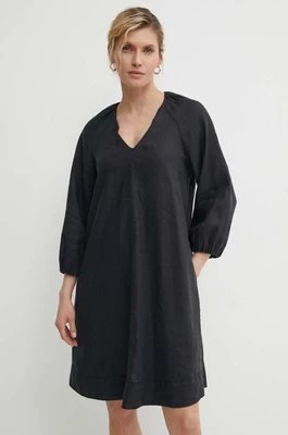 Zdjęcie produktu Marc O'Polo sukienka lniana kolor czarny mini rozkloszowana M04130521123