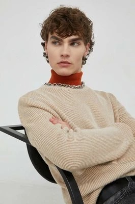 Zdjęcie produktu Marc O'Polo sweter bawełniany męski kolor beżowy