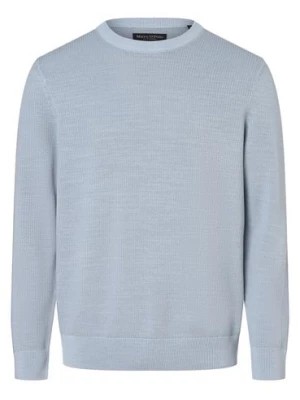 Zdjęcie produktu Marc O'Polo Sweter męski Mężczyźni Bawełna niebieski wypukły wzór tkaniny,
