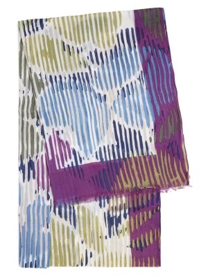 Zdjęcie produktu Marc O'Polo Szalik damski Kobiety Bawełna niebieski|lila|wielokolorowy wzorzysty,