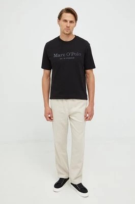 Zdjęcie produktu Marc O'Polo t-shirt bawełniany kolor czarny z nadrukiem